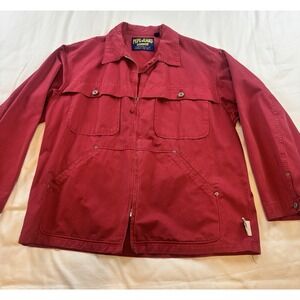 Pepe Jeans London Mens XL Barn Jacket Coat Red Work Chore Pockets